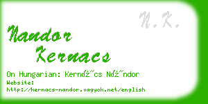 nandor kernacs business card